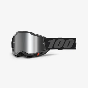 100 PROCENT GOGLE ACCURI 2 BLACK - MIRROR SILVER LENS - KOLOR CZARNY/SZARY SZYBKA SREBRNE LUSTRO