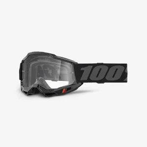100 PROCENT GOGLE ACCURI 2 BLACK - CLEAR LENS - KOLOR CZARNY/SZARY SZYBKA PRZEŹROCZYSTA